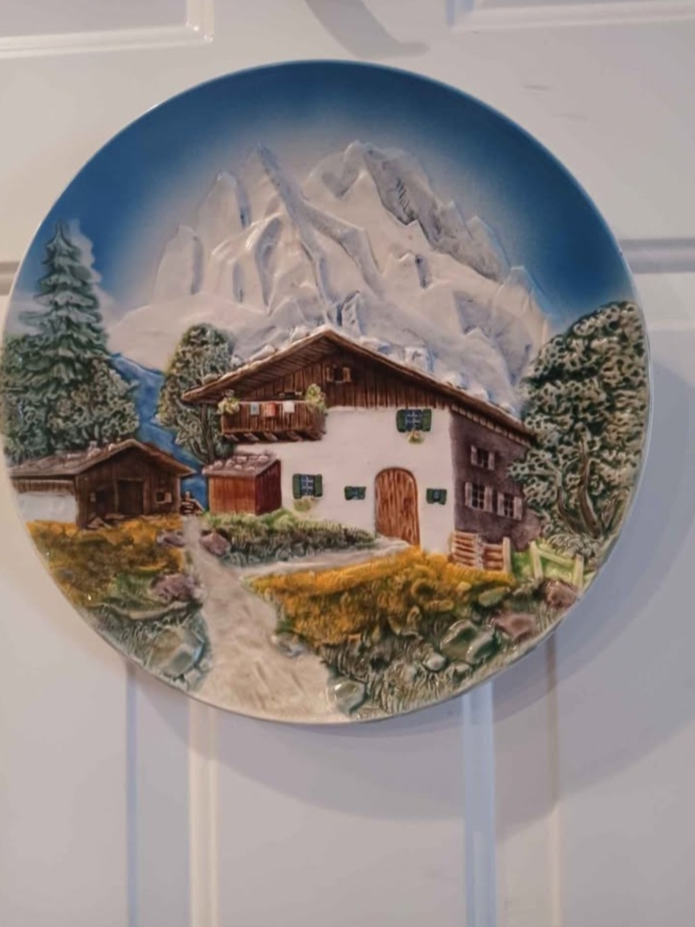 Majolica Mountain Chalet  Wall Plate German Home Art